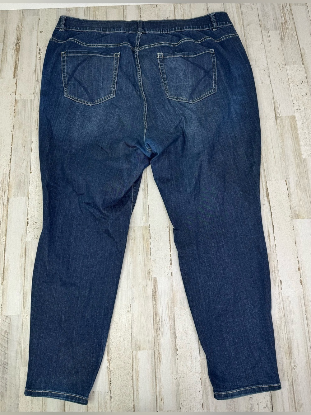 Lane Bryant Womens 26R Straight Leg Jeans Blue Stretch Medium Wash High Rise